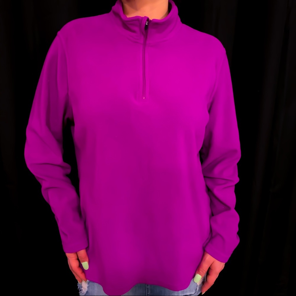 Purple Fleece Jacket with 1/4 Zip, Size XL